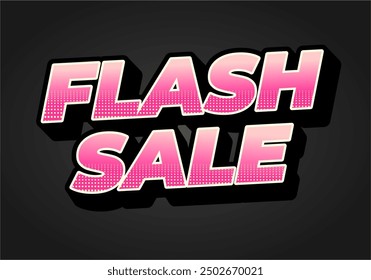 Flash sale. Text effect design in 3D style for digital or pint promotion