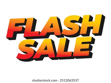 Flash sale. Text effect design in 3D style for digital or pint promotion
