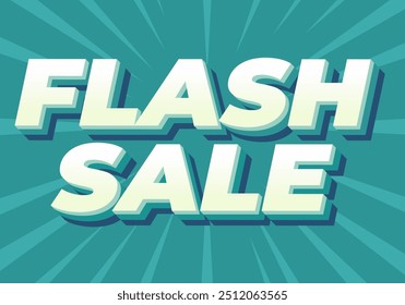 Flash sale. Text effect design in 3D style for digital or pint promotion