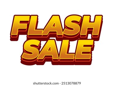 Venda de flash. Design de efeito de texto em estilo 3D para promoção digital ou de impressão