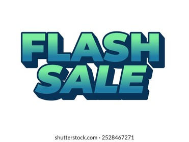 Flash sale. Text effect design in 3D style with calm colors