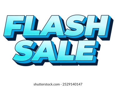 Flash sale. Text effect design in 3D style for digital or pint promotion