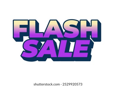 Flash sale. Text effect design in 3D style with calm colors