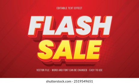 Efecto de texto de venta flash, efecto de estilo de texto editable de descuento