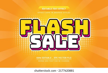 Flash sale text effect, editable shopping and offer text style	
