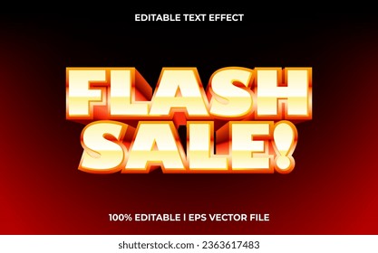 flash sale text effect editable video cover and banner text style, 3d typography template