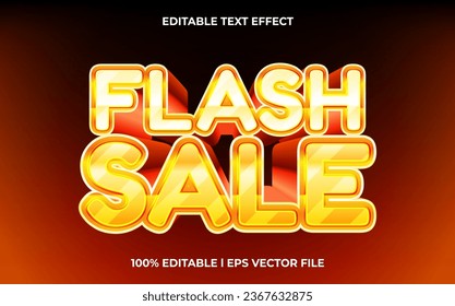 Flash sale text effect editable video cover and banner text style, 3d typography template