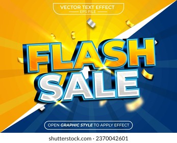 flash sale text effect, editable, 3d text. for business promotion. vector template