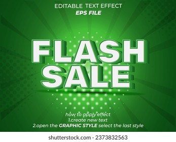 efecto de texto de venta de flash, modificable fuente, tipografía, texto 3d. plantilla de vector