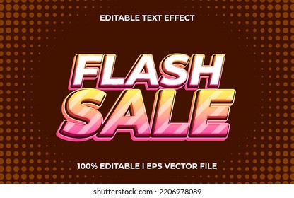 flash sale text effect with trendy theme. colorful text lettering typography font style