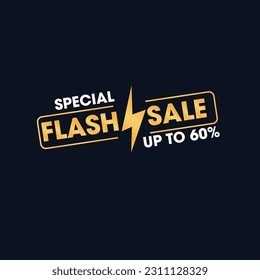 Flash Sale Text Gold Luxury vector banner 