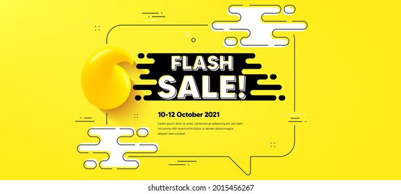 Flash Sale text. Quote chat bubble background. Special offer price sign. Advertising Discounts symbol. Flash sale quotation chat message. Text frame banner. 3d quote. Vector