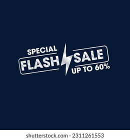 Flash Sale Text Silver Luxury banner design