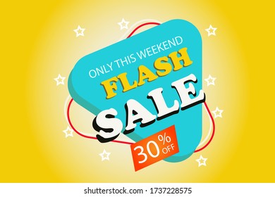 Flash Sale With Thunder On Background Vector Illustration