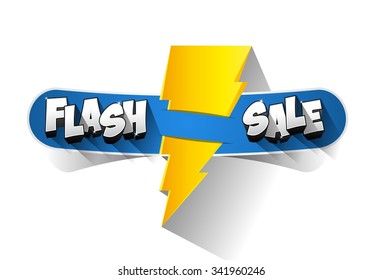 Flash Sale with thunder on background vector illustration