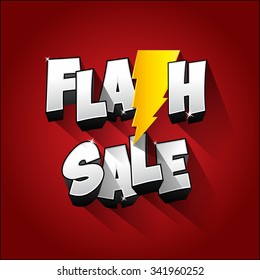 Flash Sale with thunder on background vector illustration