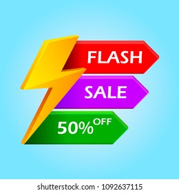 Flash Sale with thunder vector illustration