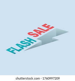 Flash sale with thunder vector illustration for promotion element. You can use for banner on promotion advertising poster and banner web.