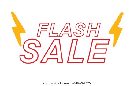 flash Sale thunderbolt text font calligraphy hand written lettering script object red yellow orange color flash Sale thunderbolt shopping sale store retail advertisement business flash Sale thunder