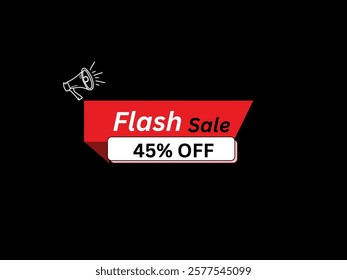 flash sale upto 45% off text with black background