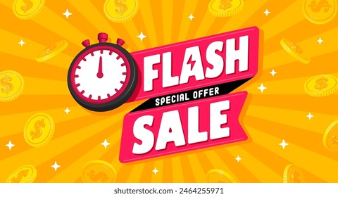 Flash sale vector banner illustration