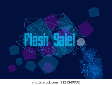 flash sale, vector beautiful greeting card or label with technology theme.