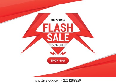 Flash Sale Vector Design with red Thunder.