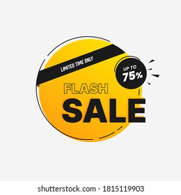 Flash Sale vector design template banner with flat style discount advertising for mega sale special offer. Vector illustration