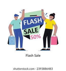 Flash Sale vector Flat Design illustration. Symbol on White background EPS 10 File