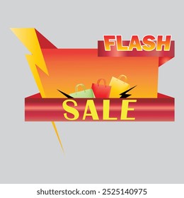 Ilustración de icono de etiqueta aislada de Vector de venta flash