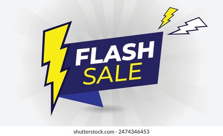 Flash Sale vector label design with a crisp white background, perfect for eye-catching promotional graphics.