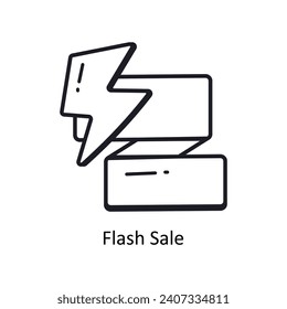 Flash sale vector  outline doodle Design illustration. Symbol on White background EPS 10 File 