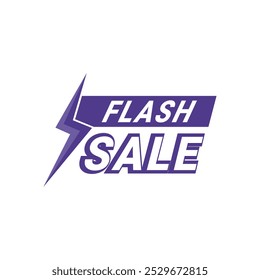 Vetor de venda de flash Vetor de venda de design simples. Ilustração vetorial para promoção de dia de compras, compras on-line, cupom de oferta especial, voucher, modelo de banner, sites, publicidade em mídias sociais.