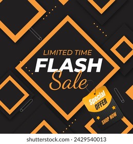 Flash Sale Vector. Special Offer. Vector illustration. Limited Time. Shop Now.