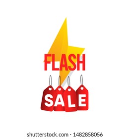 Flash Sale vector template with discount label.