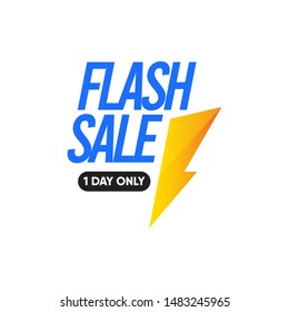 Flash Sale vector template with discount label.