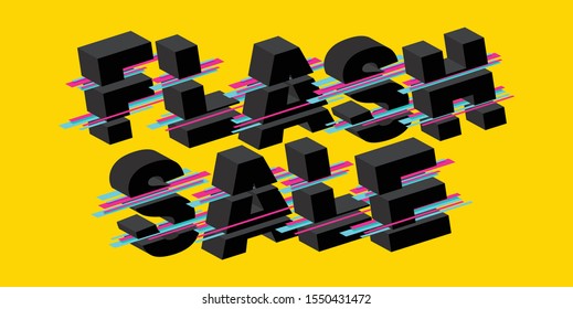 Flash Sale Vector Typography. Sale Banner Template Design. Discount Banner Design. Concept Of Sale, Clearance And Discount. Vector illustration.