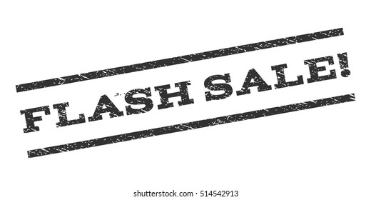 Flash Sale! watermark stamp. Text caption between parallel lines with grunge design style. Rubber seal stamp with dust texture. Vector gray color ink imprint on a white background.