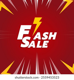 Flash sale white with red background