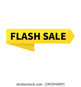 Flash Sale In Yellow Rectangle Ribbon Shape For Promotion Business Marketing Social Media Information
