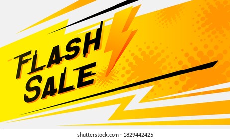 Flash sale yellow thunder speed banner template background