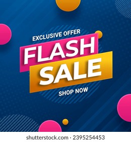 Flash Sales banner template design for social media and website. Special Offer Flash Sale campaign. Realistic 3d Flash Sale Background. Flash Sale Shopping Poster or banner.