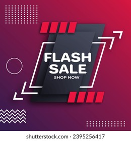 Flash Sales banner template design for social media and website. Special Offer Flash Sale campaign. Realistic 3d Flash Sale Background. Flash Sale Shopping Poster or banner.