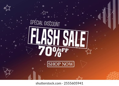 Flash Sales banner template design for social media and website Flash sale banner Vector illustration for shopping day promotion