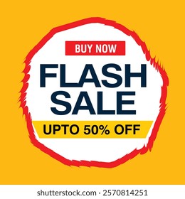 Flash Sales banner template design for social media and website.Special Offer Flash Sale campaign