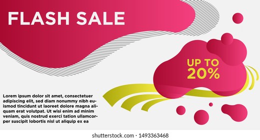 flash sales banners with modern dynamic liquid cellular concepts. For sale banner design templates, Flash set special offers and discounted banner sales