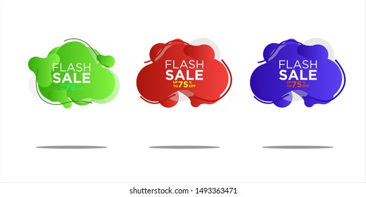 flash sales banners with modern dynamic liquid cellular concepts. For sale banner design templates, Flash set special offers and discounted banner sales
