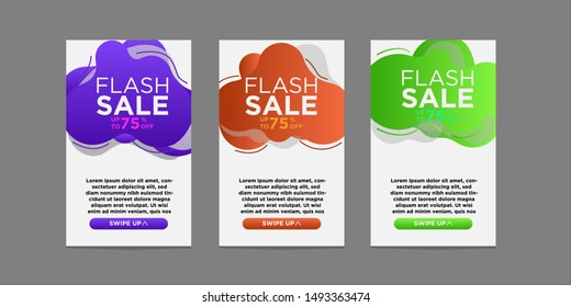 flash sales banners with modern dynamic liquid cellular concepts. For sale banner design templates, Flash set special offers and discounted banner sales