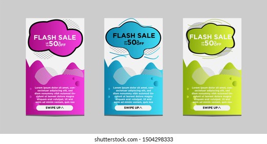 flash sales banners with modern dynamic liquid cellular concepts. For sale banner design templates, Flash set special offers and discounted banner sales