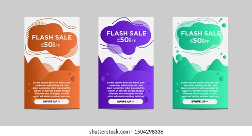 flash sales banners with modern dynamic liquid cellular concepts. For sale banner design templates, Flash set special offers and discounted banner sales